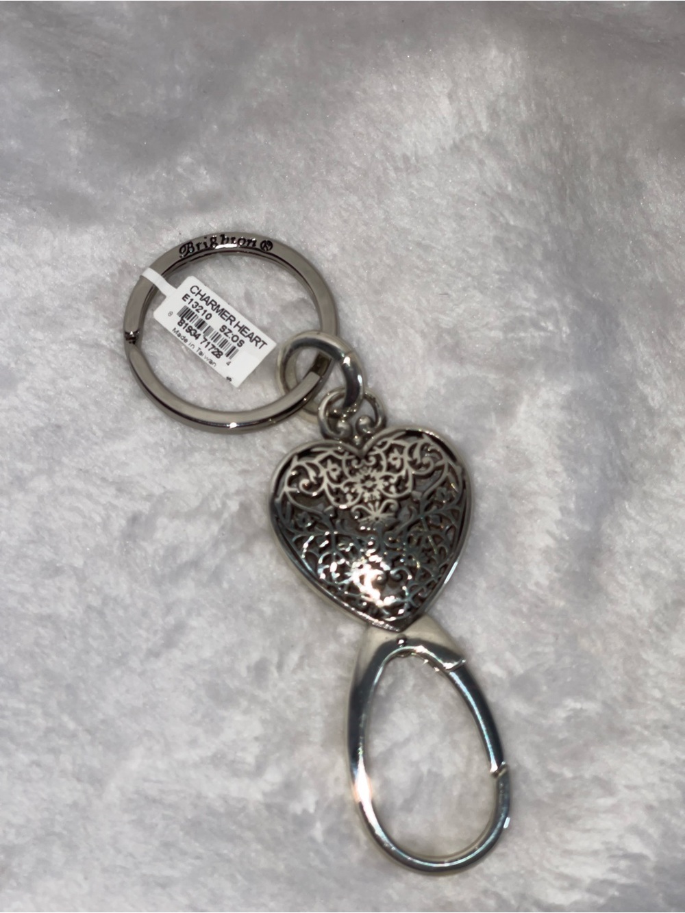 Brighton Silver Filigree Heart Key Holder - Picture 3 of 3